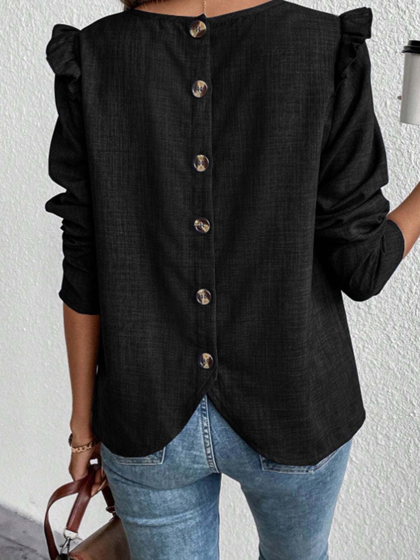 Maritza® | Women'S Blouse Shirt With Decorative Ruffle Details And Button Placket