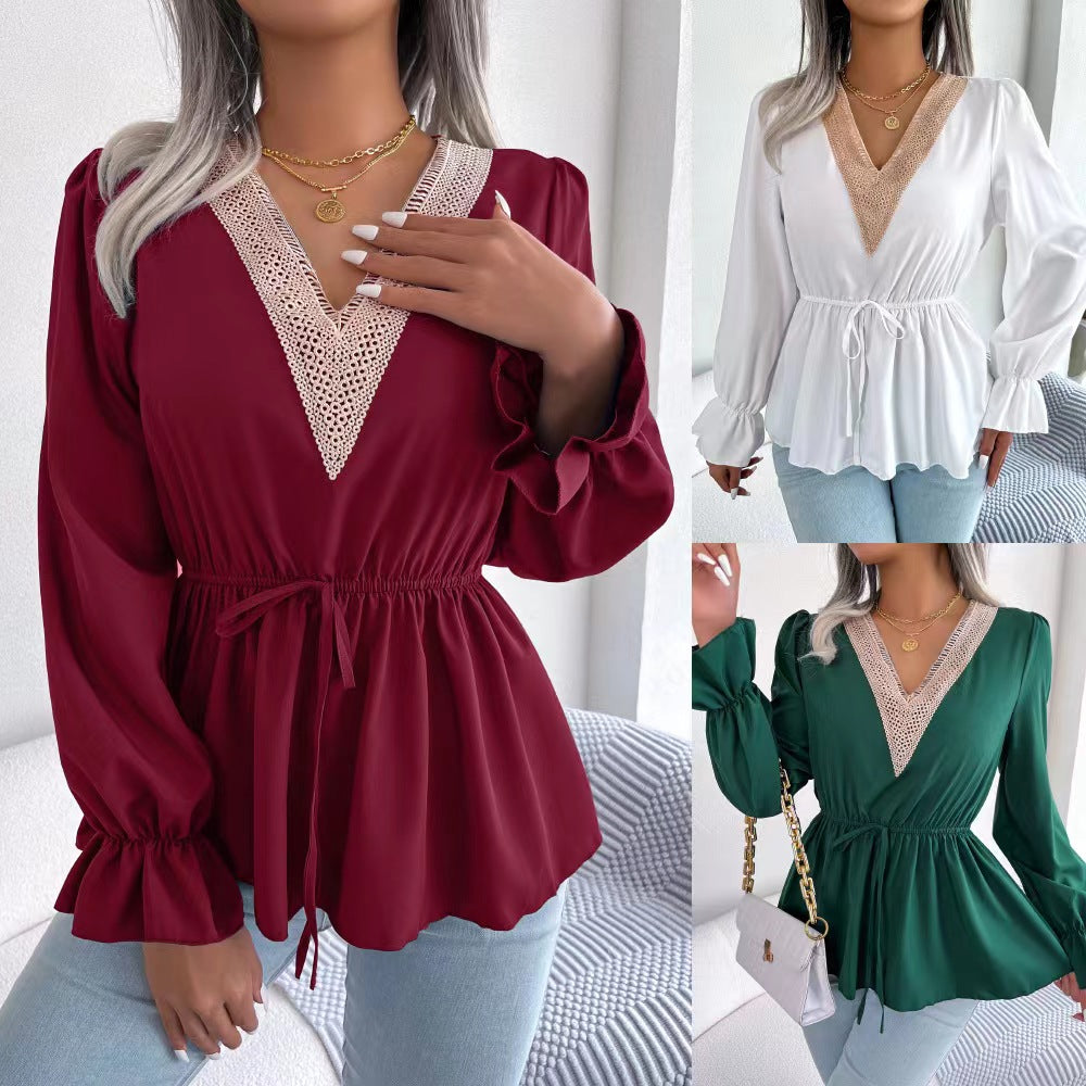 Lorena® | Women'S Blouse With V-Neck And Ruffle Sleeves