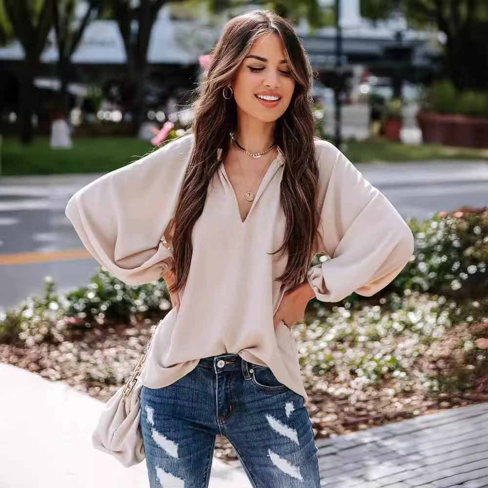 Azucena® | Women'S Blouse With Balloon Sleeves And V-Neck