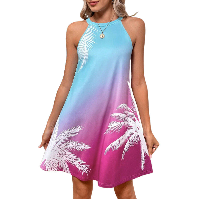 Lorena® | Women'S A-Line Summer Dress With Tropical Print And Racerback Design