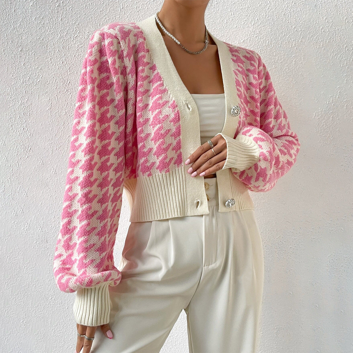 Violet | Women's Cropped V-Neck Cardigan