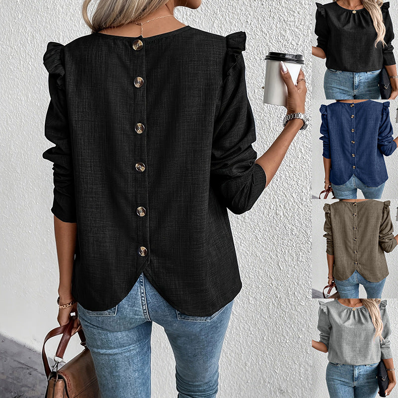 Juana® | Women'S Blouse With Ruffle Details And Button Closure