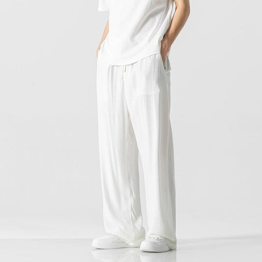Jeffrey | Men’s Casual Trousers – Loose Fit – Full Length – Comfortable Drawstring Waist