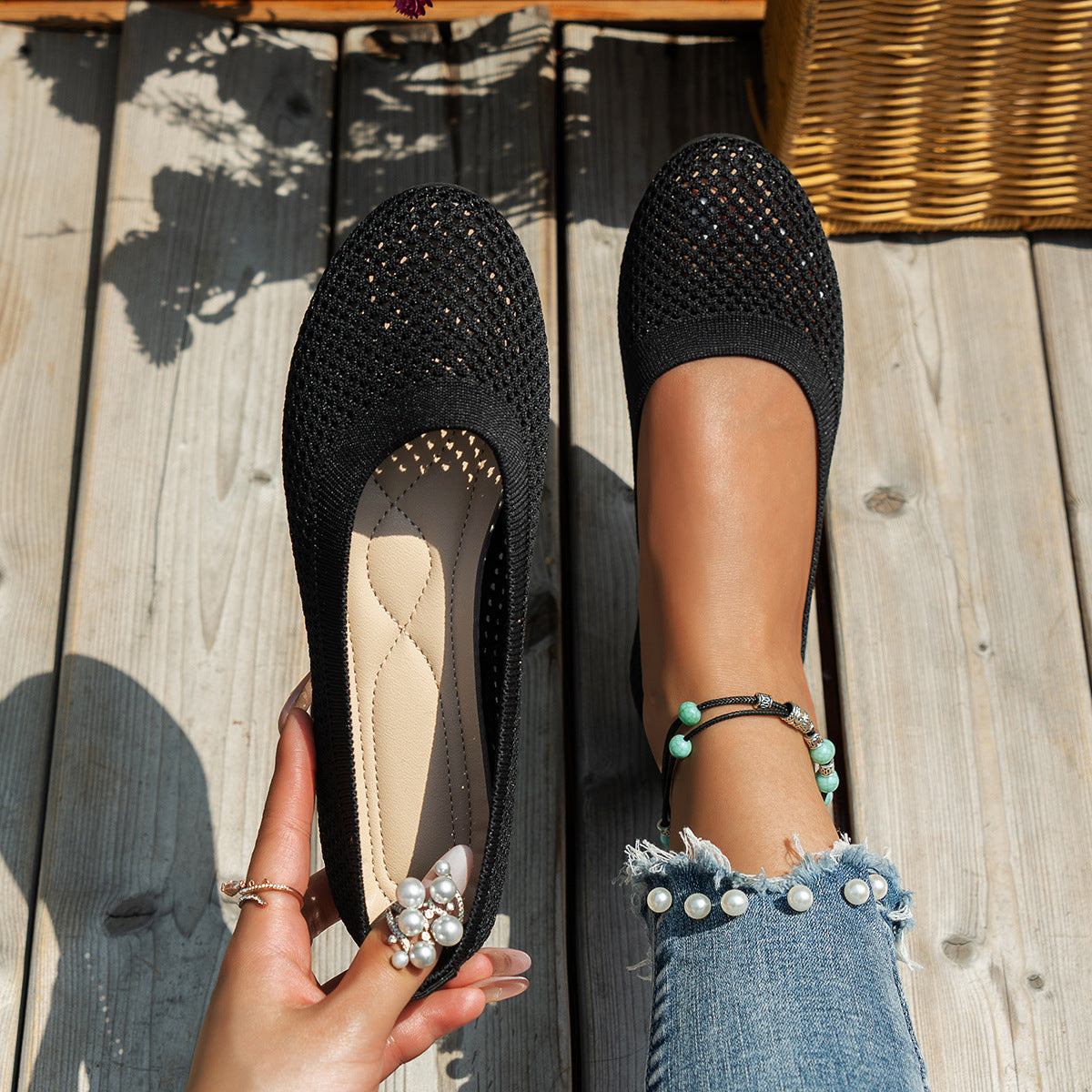 Mónica® | Women'S Breathable Knit Ballet Shoes