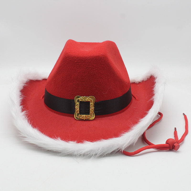 Red Faux Fur Cowboy Hat