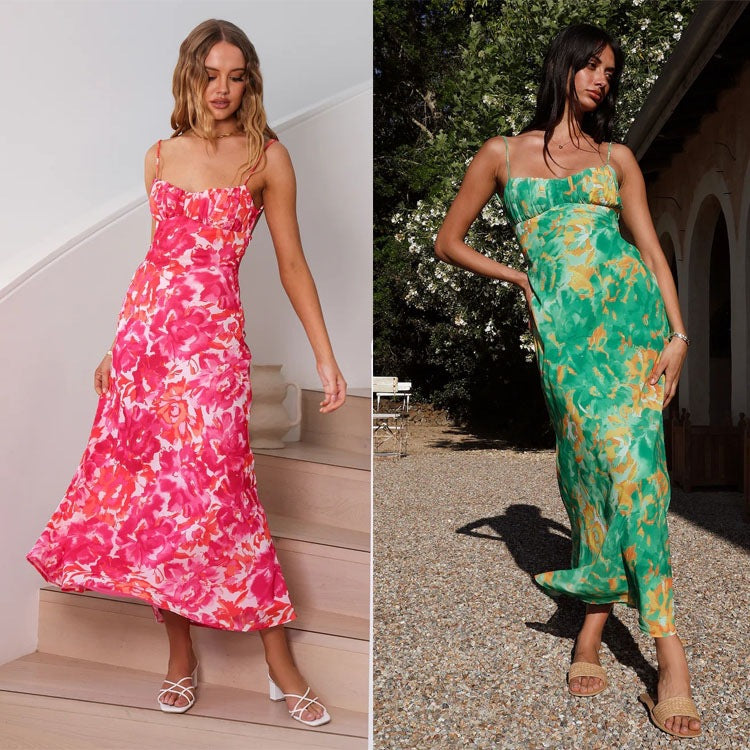 Wanda® | Women'S Floral Maxi Dress With Ruffle Hem