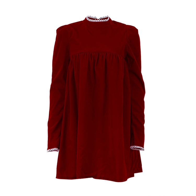 Leila® | Women'S A-Line Dress With High Collar And Ruffle Details