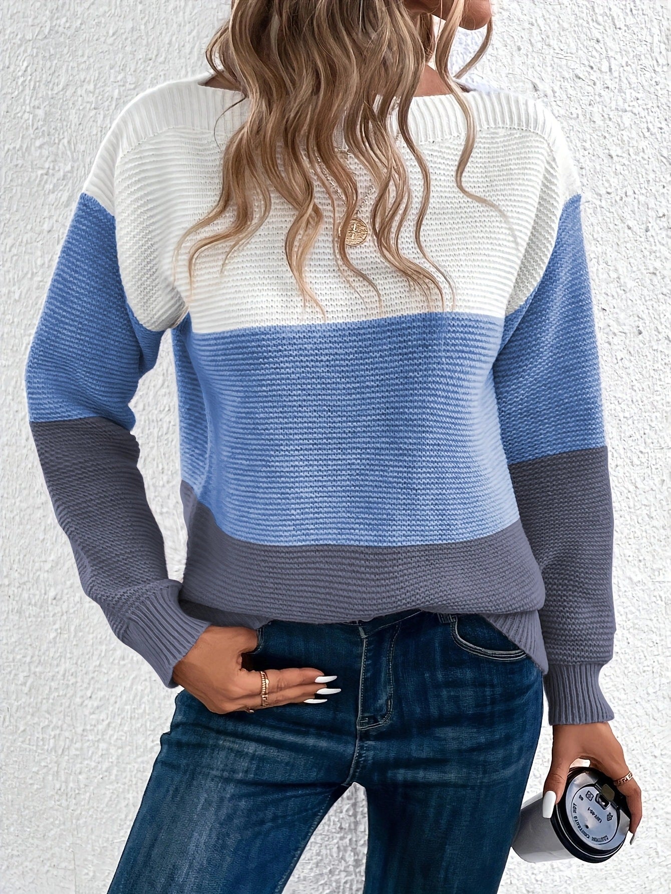 Jenni | Monochrome block stripes knit sweater