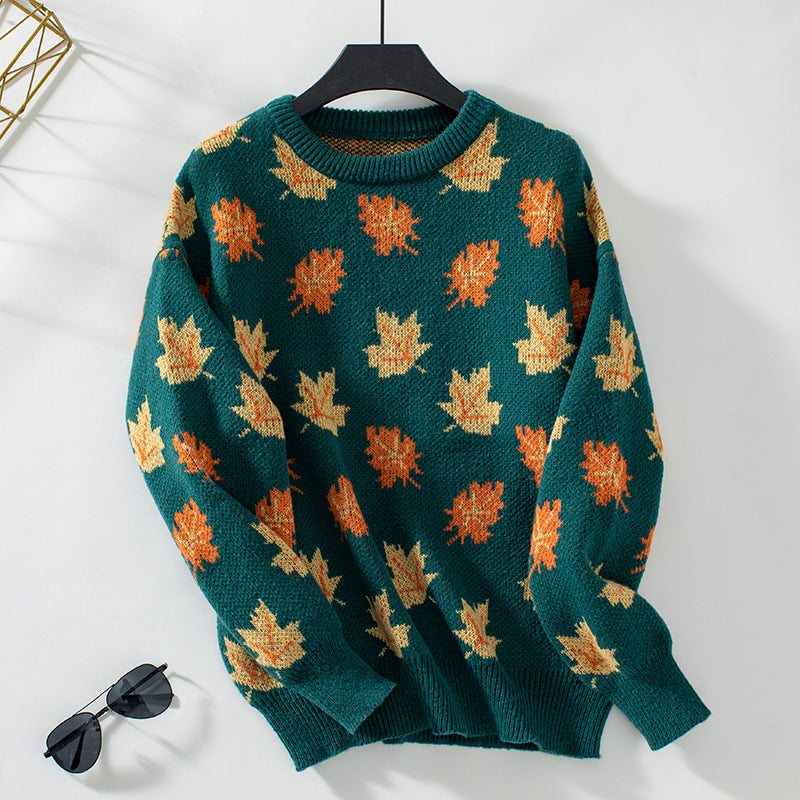 Guillermina | Women's sweater with autumn leaves