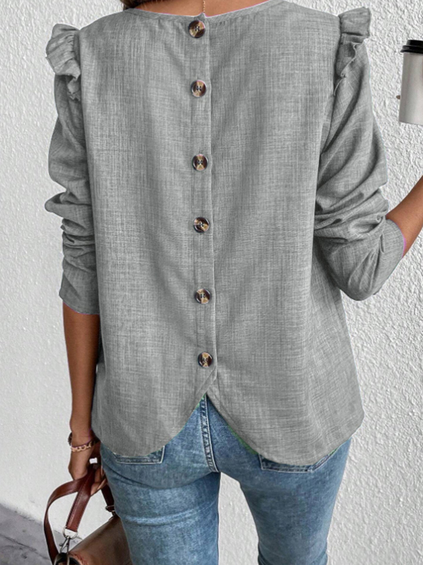 Maritza® | Women'S Blouse Shirt With Decorative Ruffle Details And Button Placket