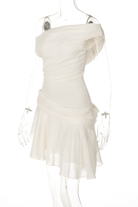Matilde® | One-Shoulder Chiffon Mini Dress