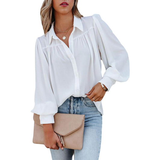 Iliana® | Women'S Blouse With Modern Puff Sleeves And Fine Button Details