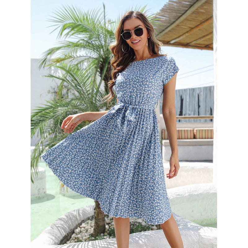 Begoña® | Women'S Floral Midi Dress With Tie Belt