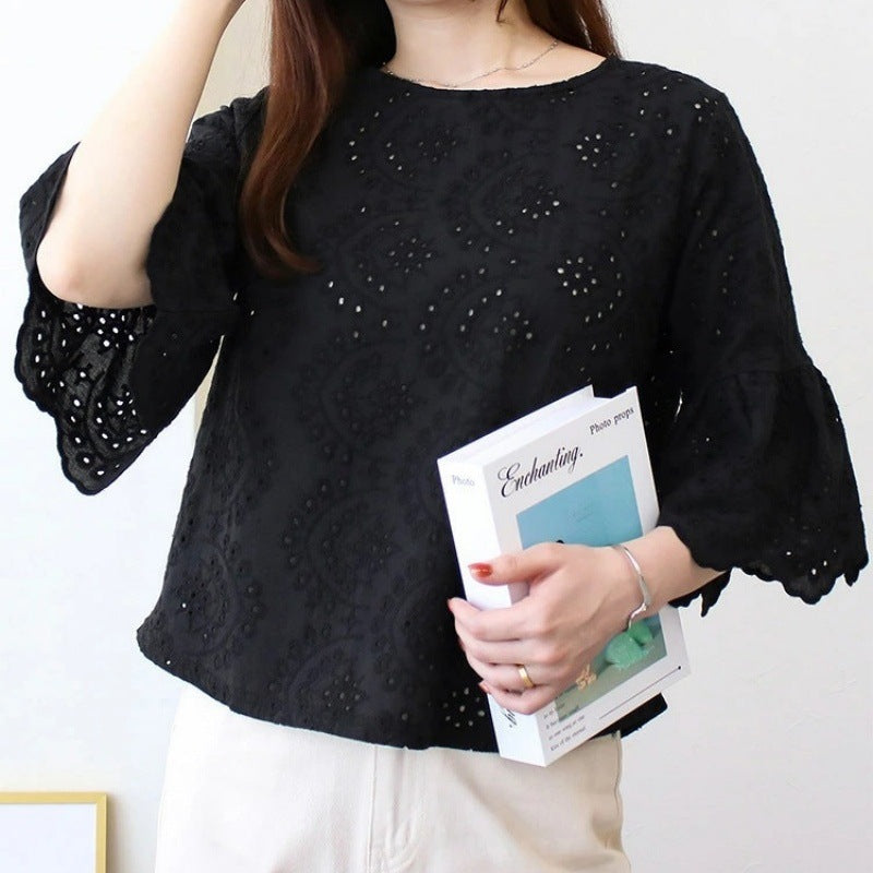 Olivia® | Women'S Eye-Hole Embroidered Blouse
