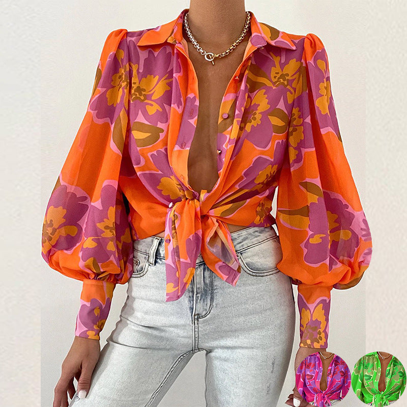 Jacqueline® | Women'S Blouse With Sophisticated Tie Closure And Puff Sleeves