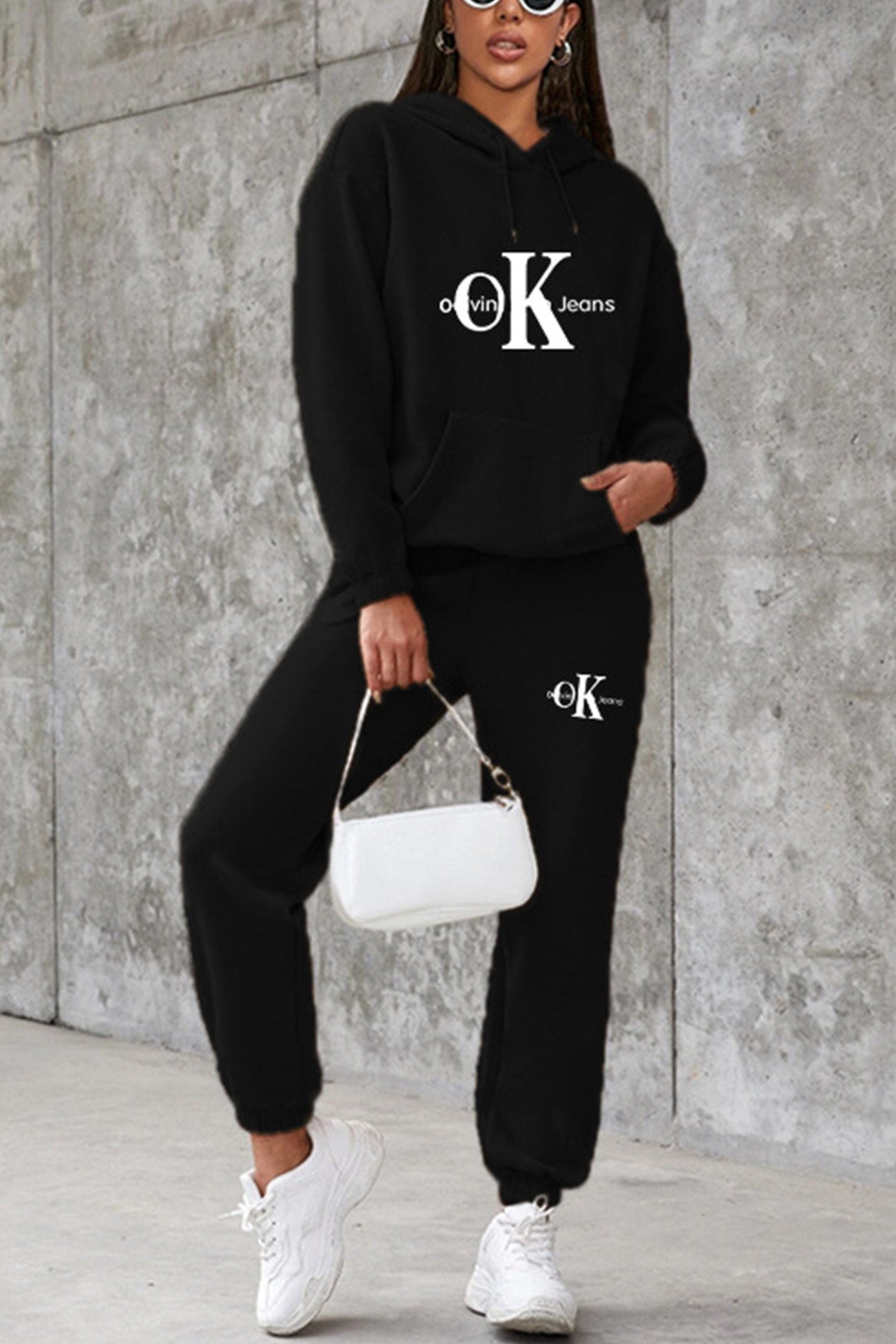 Margarita | Letter print hooded suits