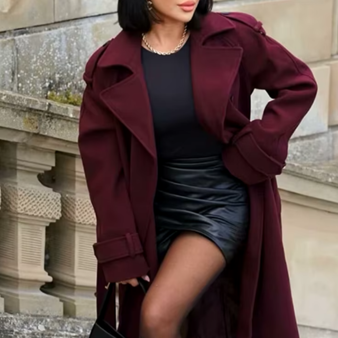 Adriana® | Elegant burgundy coat