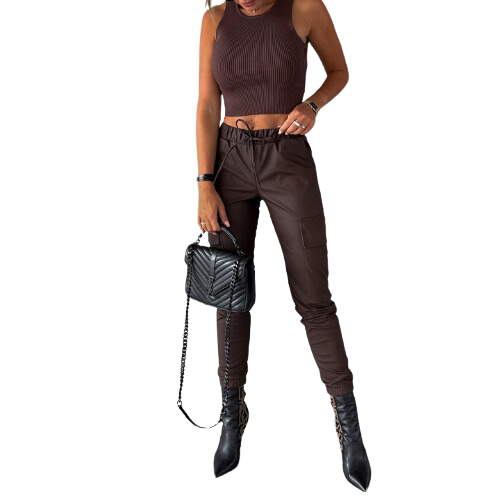 Bianca® | Stylish Pu Leather Cargo Pants