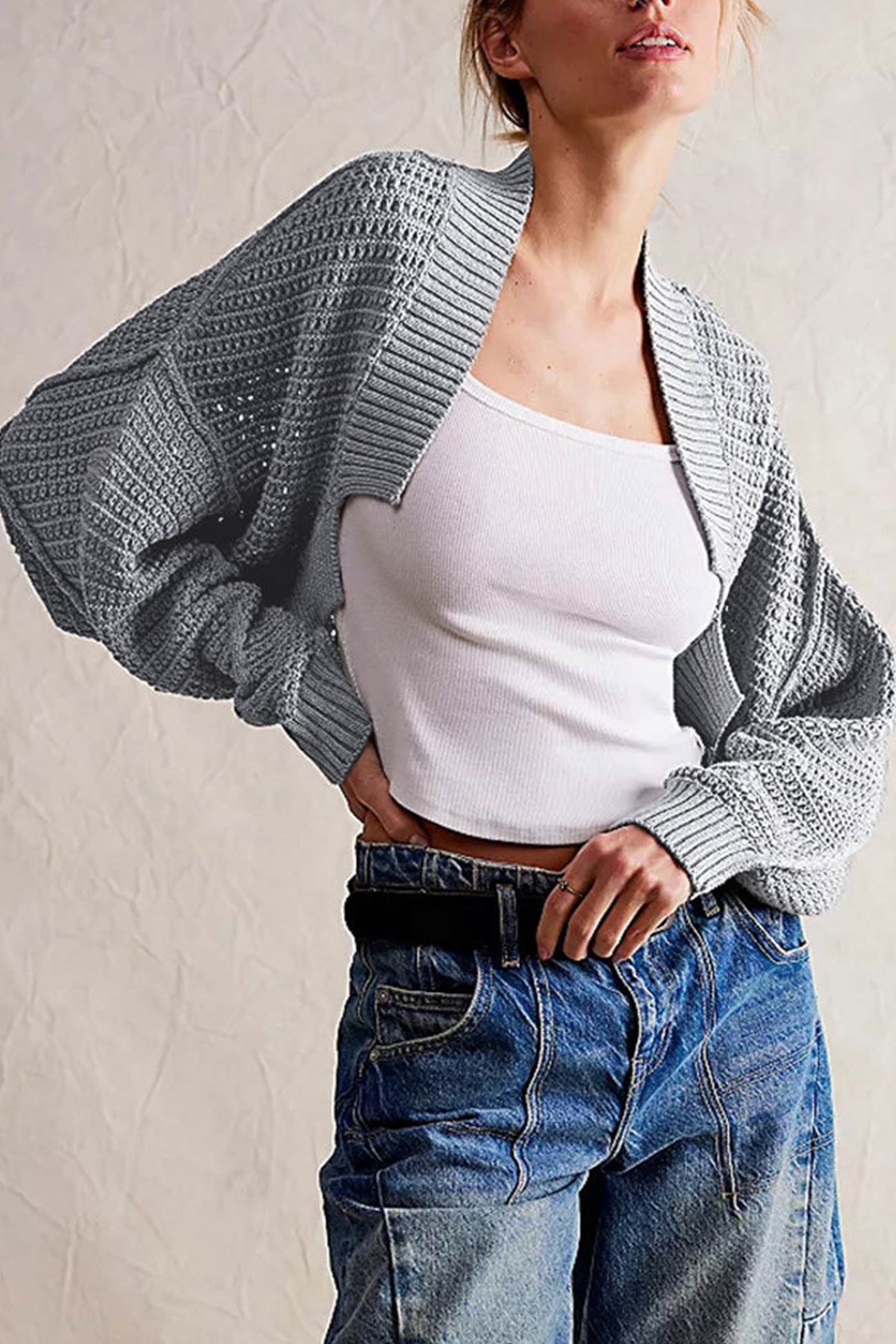 Lotte | Open front cardigan with batwing sleeves
