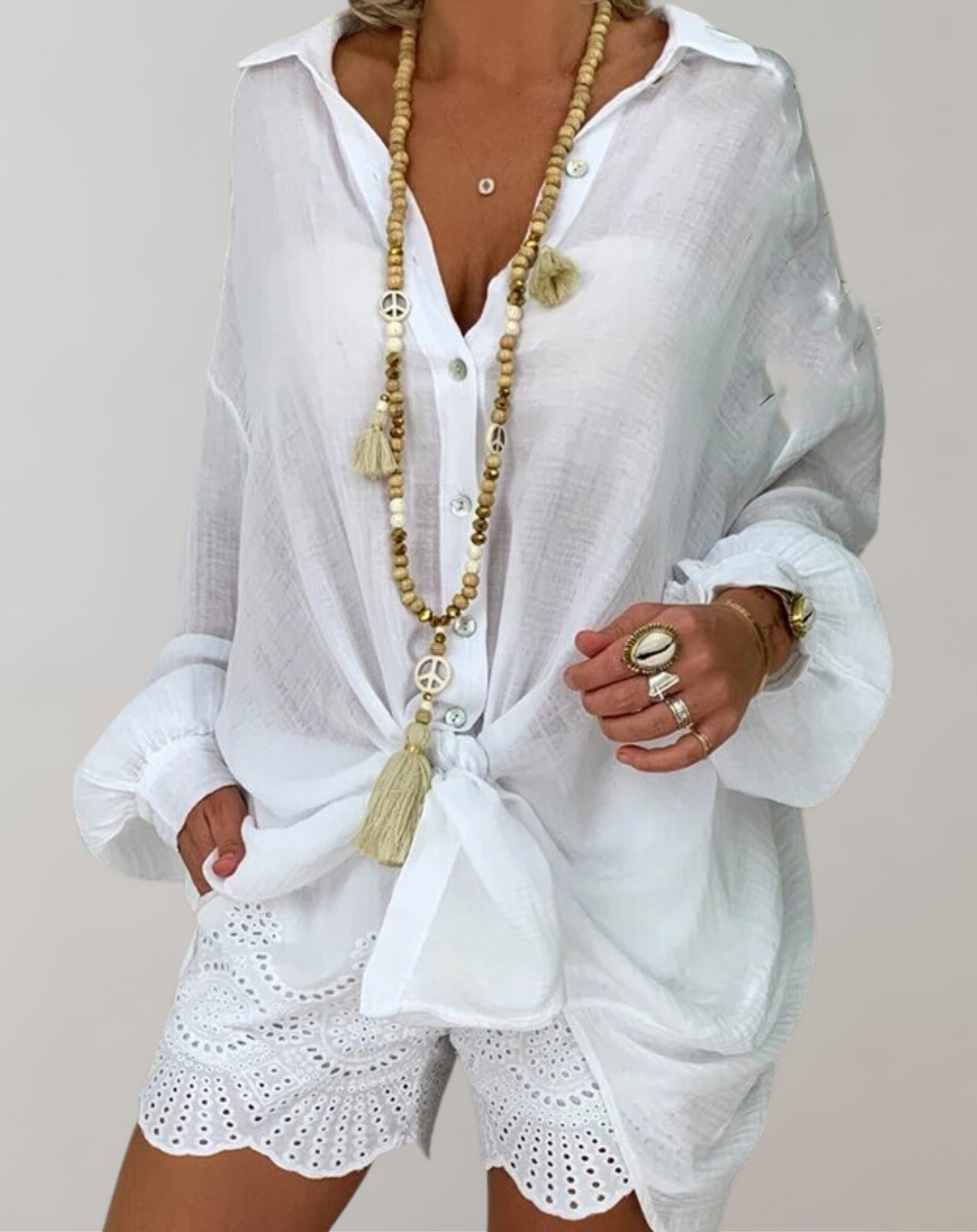 Paula® | Long-Sleeved Linen Shirt In Plus Sizes
