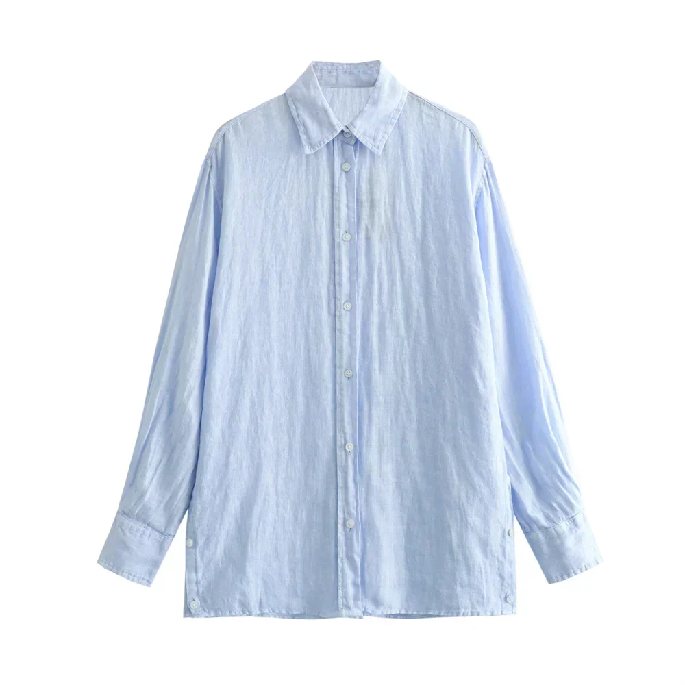 Virginia® | Loose Fit Long Sleeves Linen Women'S Fashion