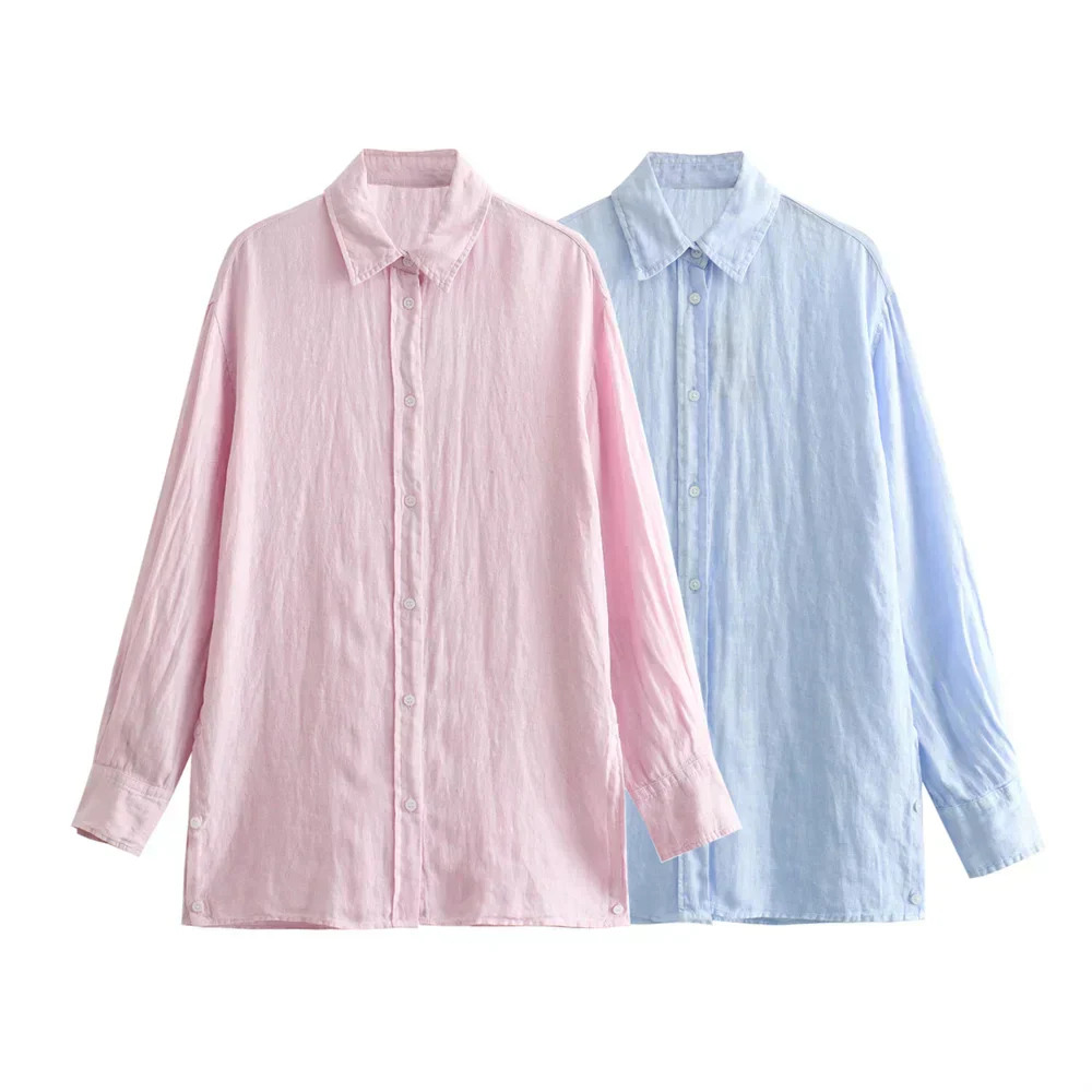 Virginia® | Loose Fit Long Sleeves Linen Women'S Fashion