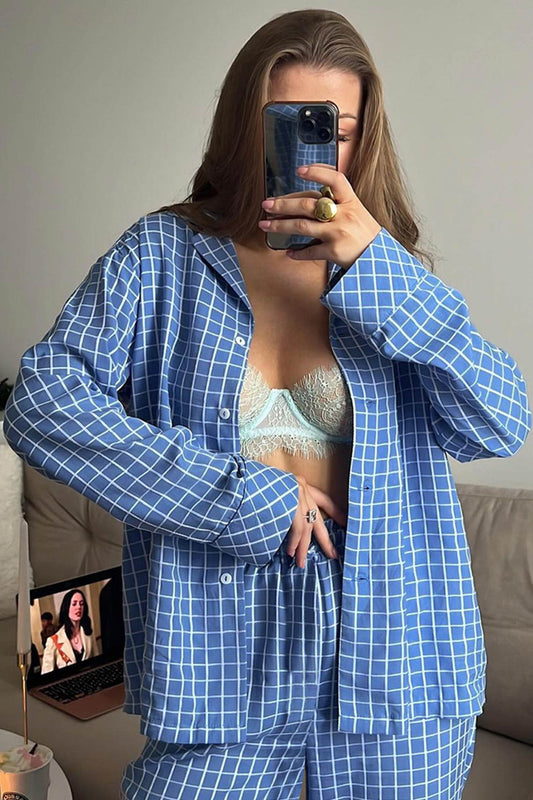 Marina | Checked loungewear with long sleeves