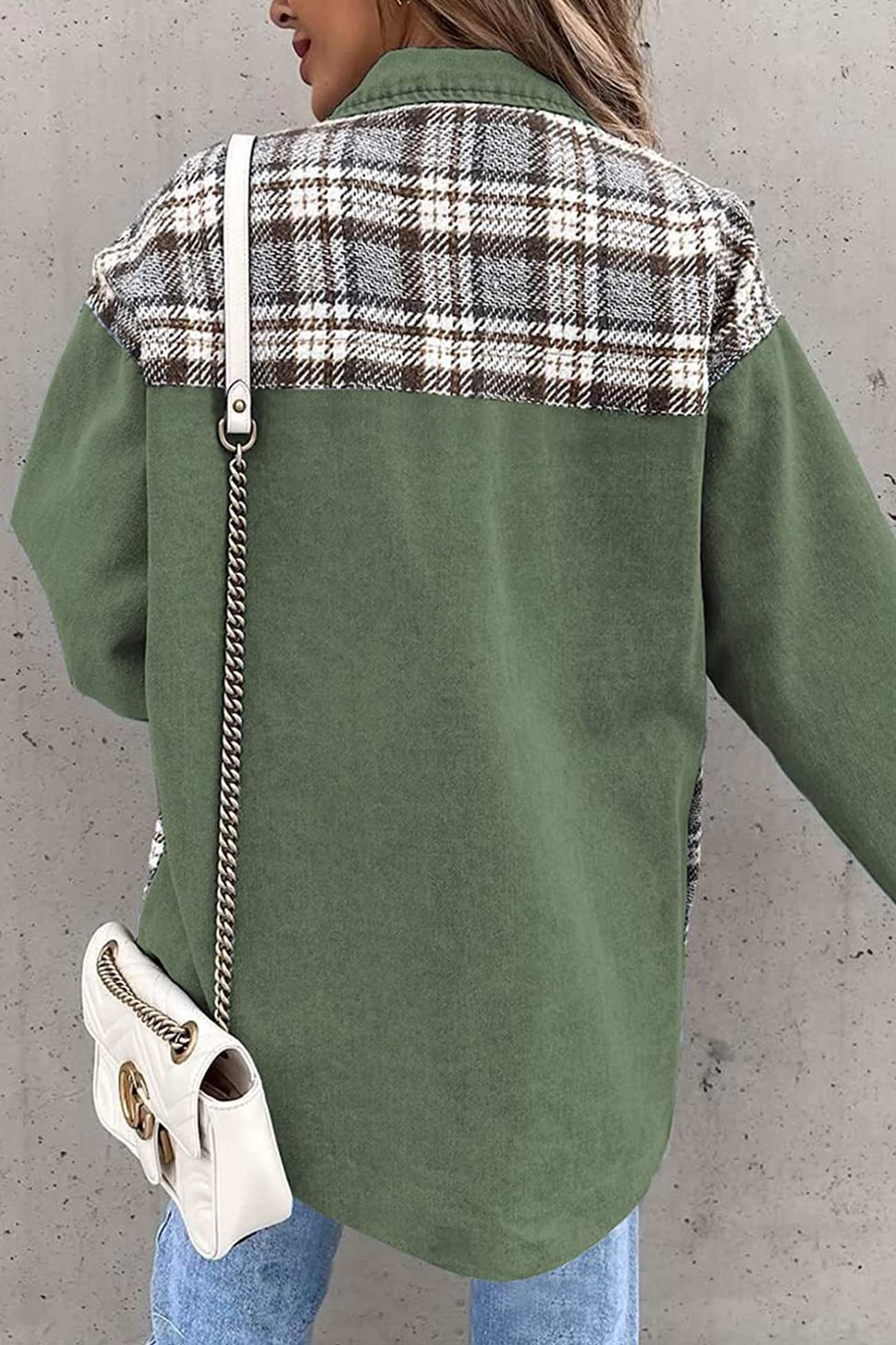 Ilona | Checked patchwork denim jacket