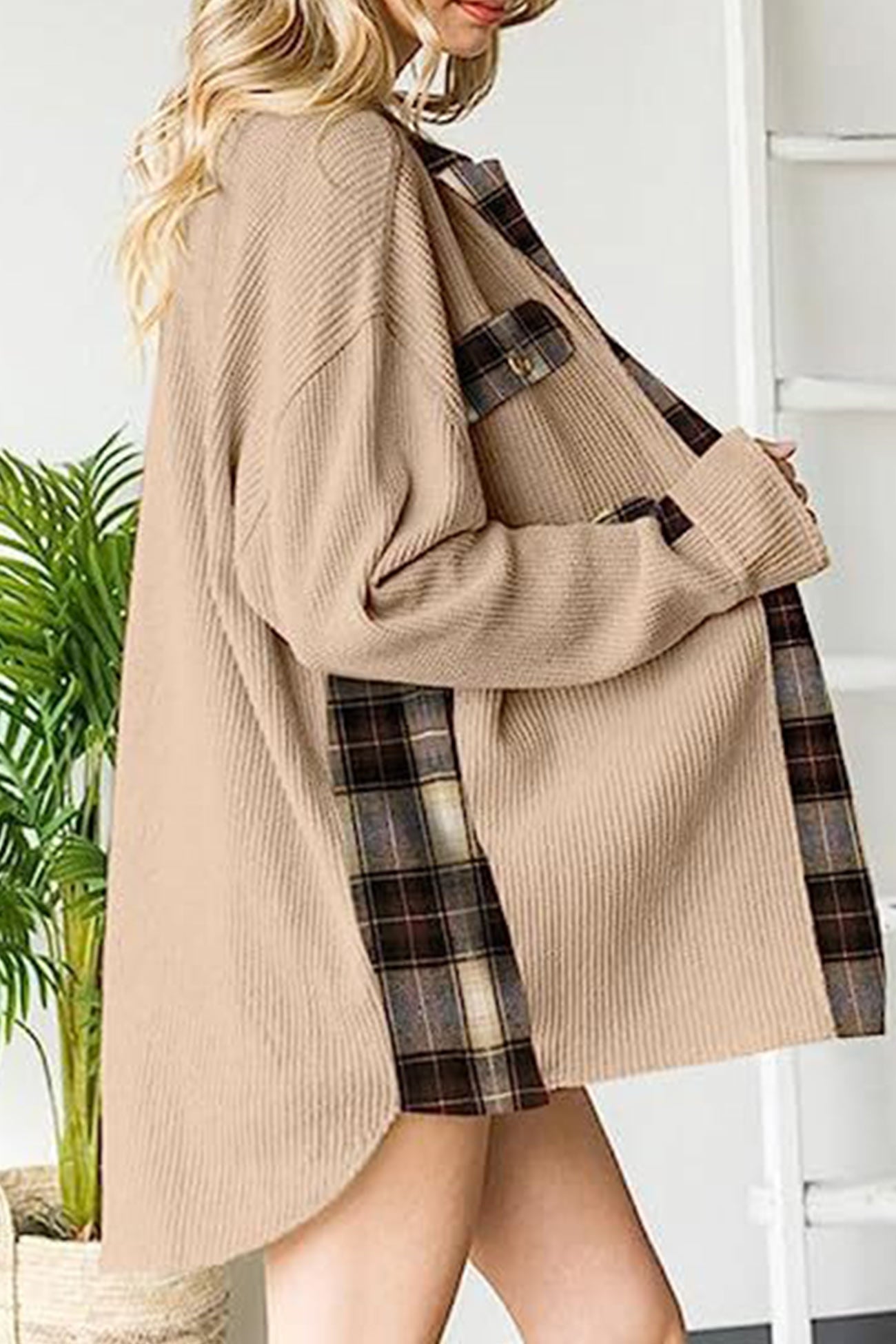 Brigitte | Checked patchwork blouses with irregular hems