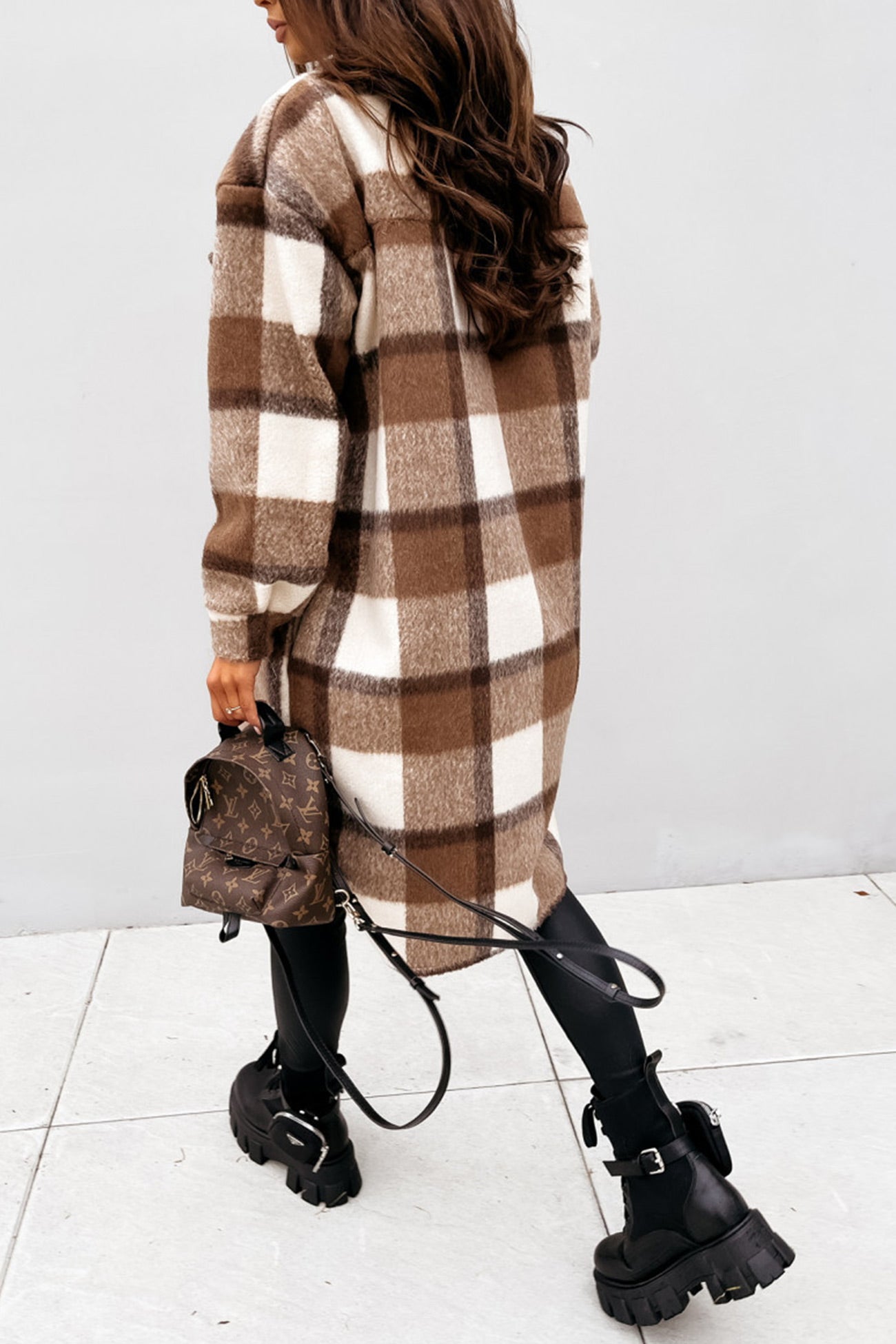 Simona | Checked single-breasted shirt jacket