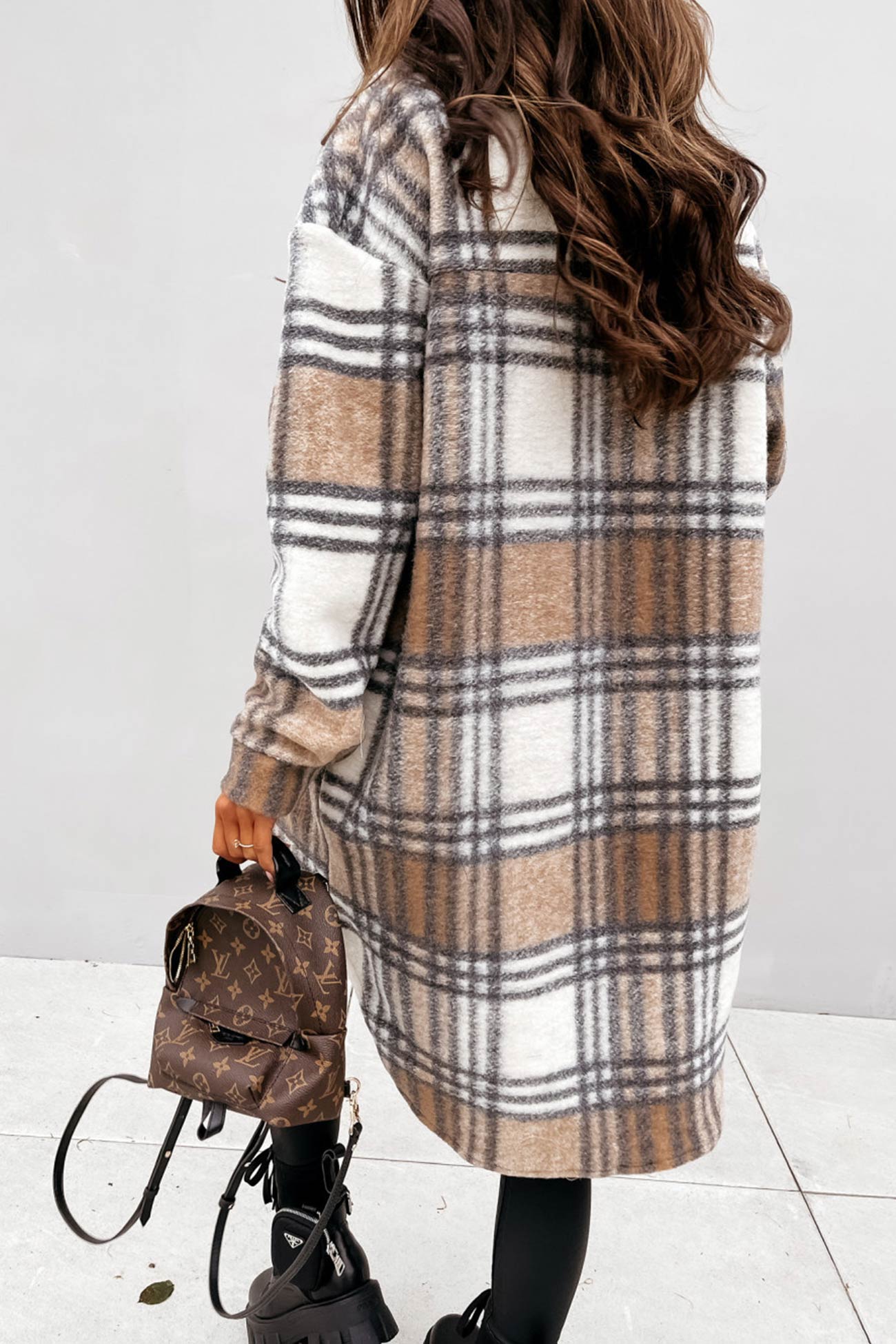 Simona | Checked single-breasted shirt jacket