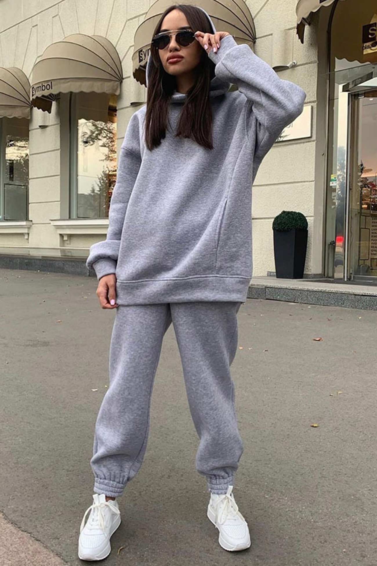 Marina | Long pants set with hood and elastic waistband and pockets