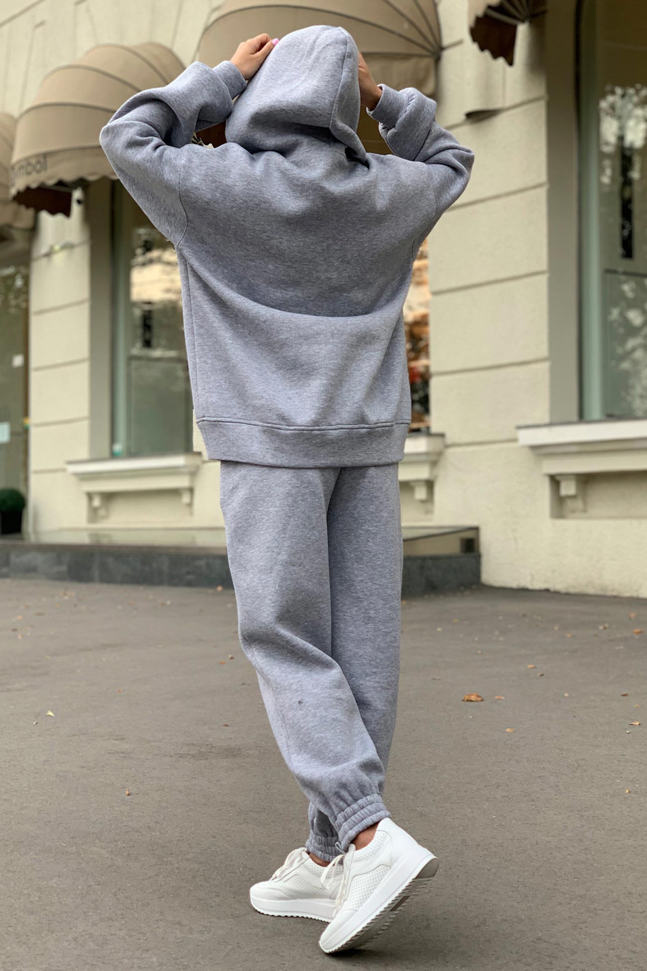 Marina | Long pants set with hood and elastic waistband and pockets