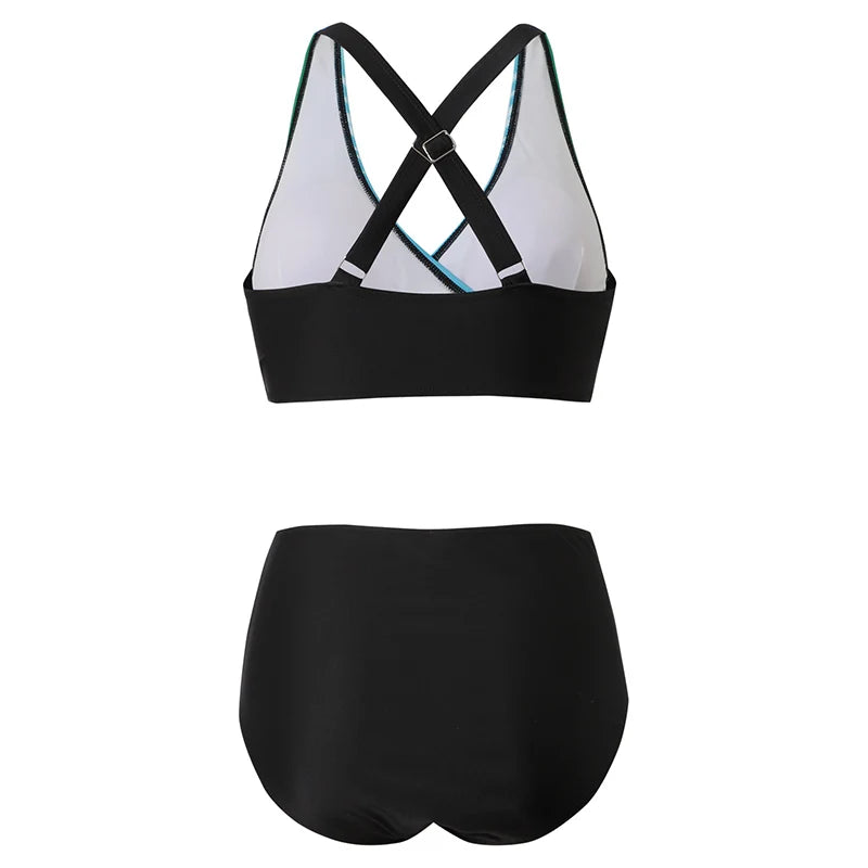Yolanda® | Women'S High Waisted Push-Up Halter Bikini Set