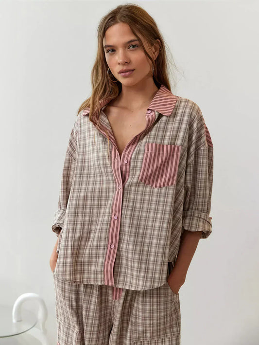 Grace | Women Spring Plaid Two Piece Set