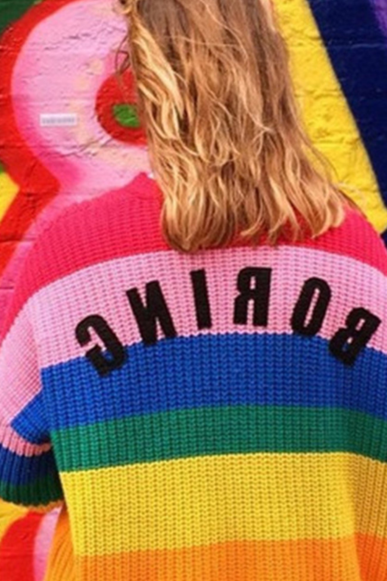 Bruna | Rainbow contrast knit cardigan