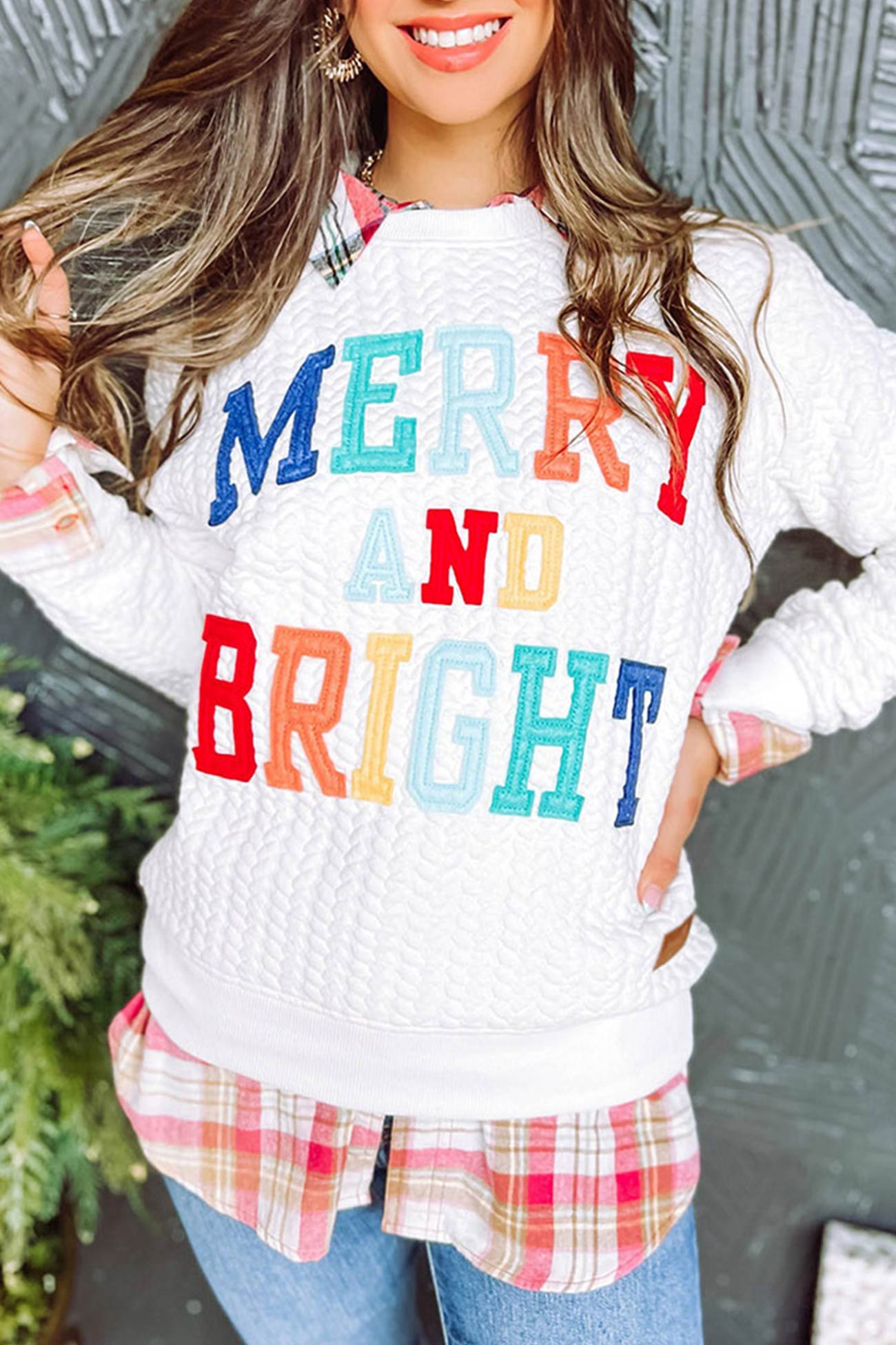 Martina | Rainbow letter graphic sweatshirt
