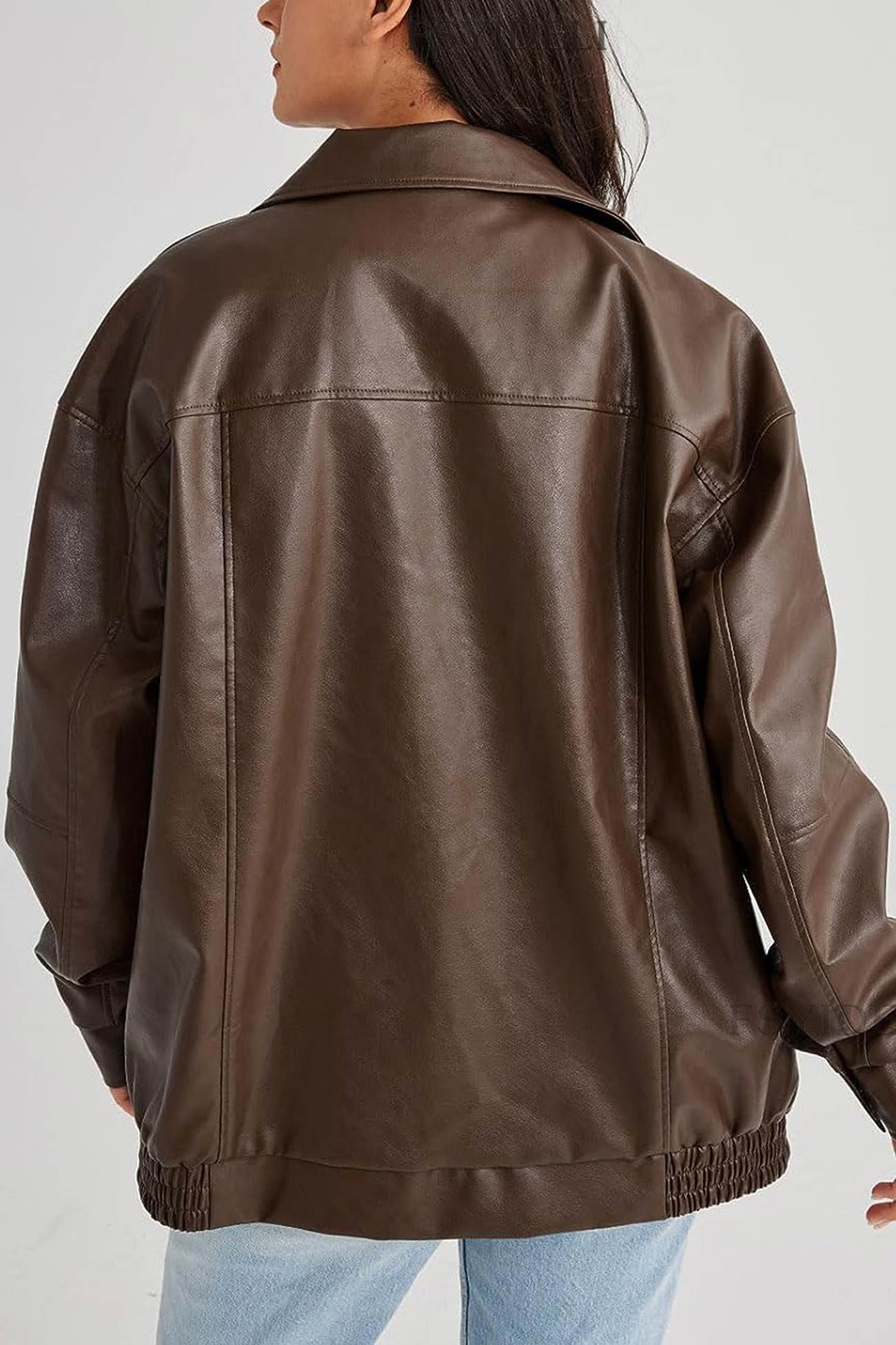 Celine | Retro solid PU jacket