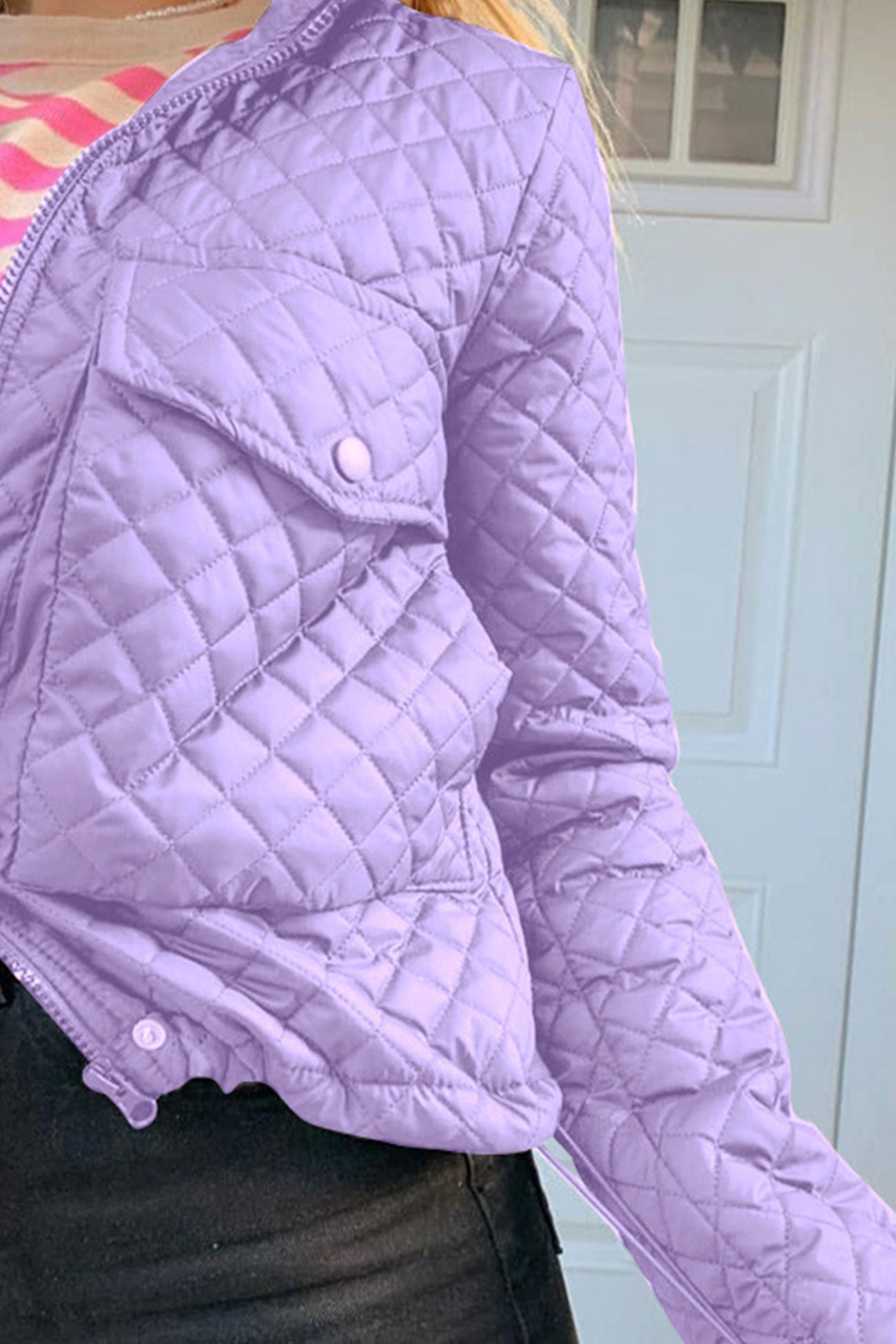 Flavia | Rhombus jacket with zip pockets