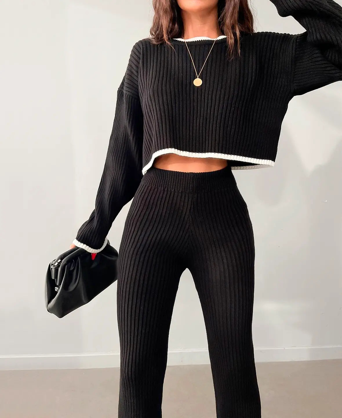 Irene | RIBBED KNIT CROP SET