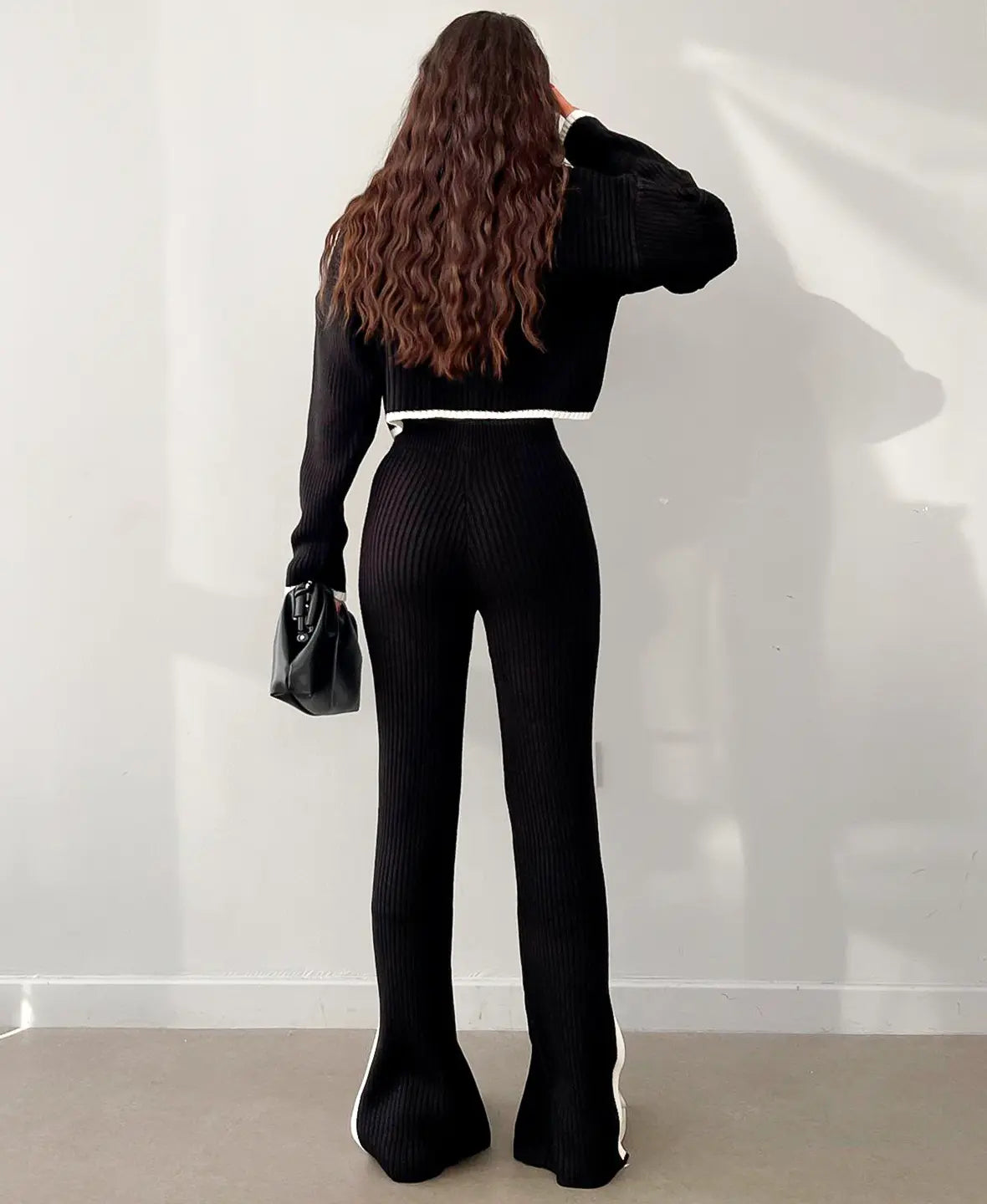 Astrid | Ribbed crop knit set