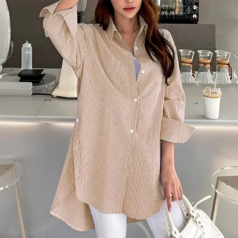 Bryarly® | Pinstripe Button Down Blouse For Women
