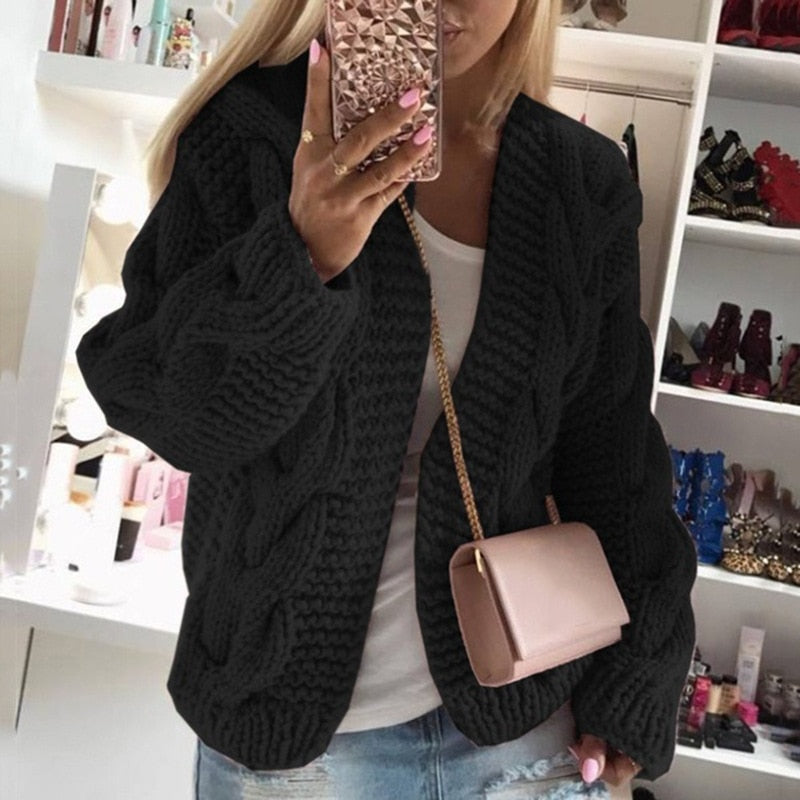 Amber | Oversize Open Chunky Knit Cardigan for Women