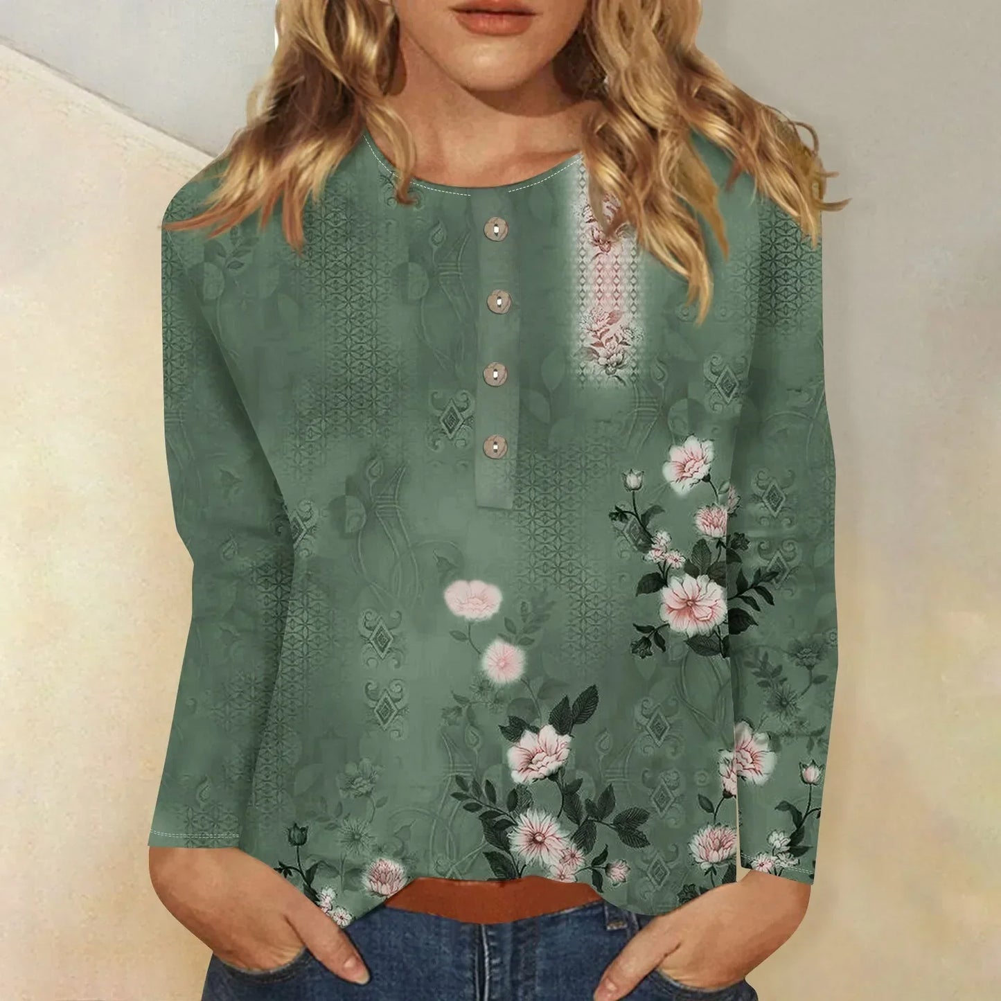 Bernadette | Women's long sleeve printed top