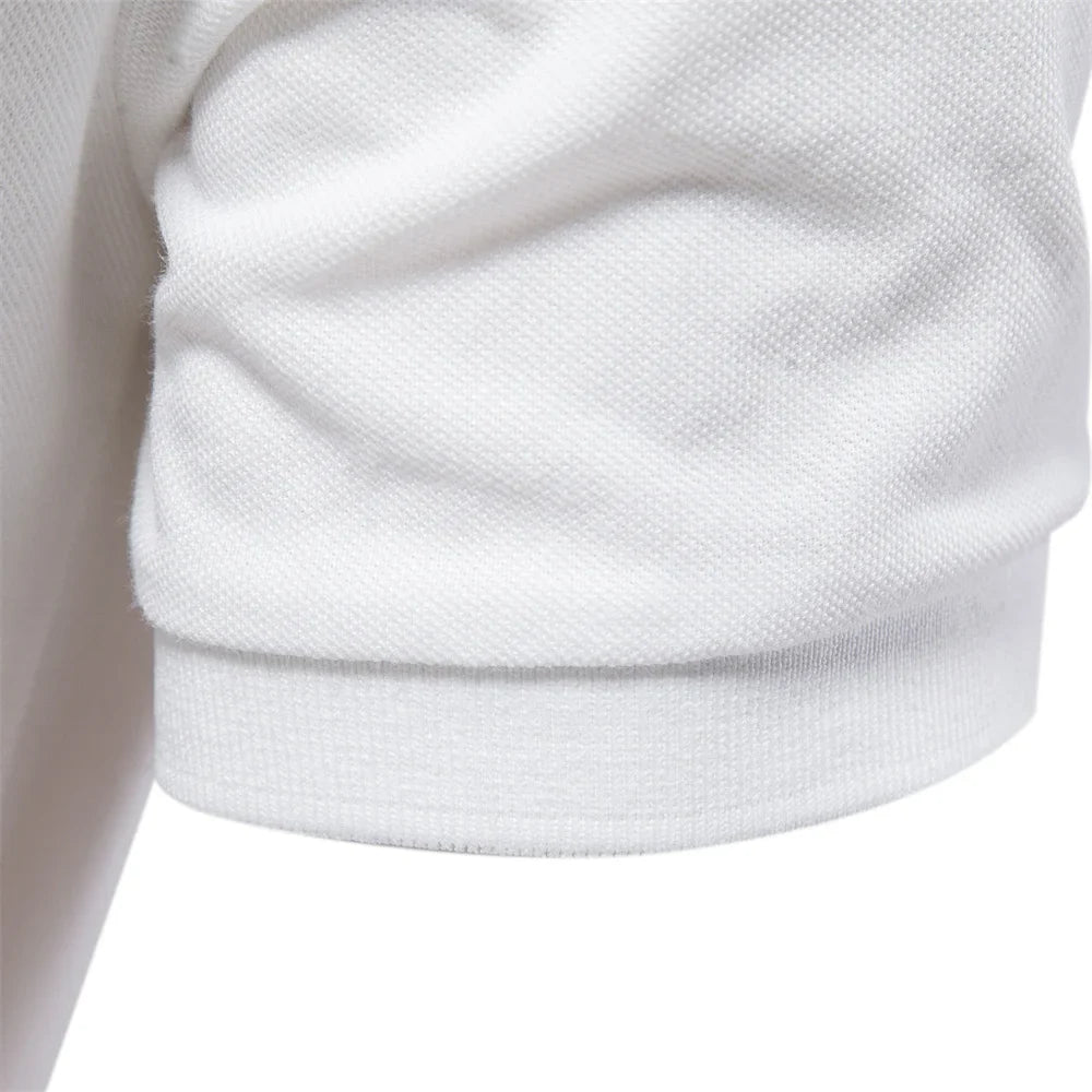 Men's Short-Sleeve Polo Shirt with Chest Logo and Button Placket