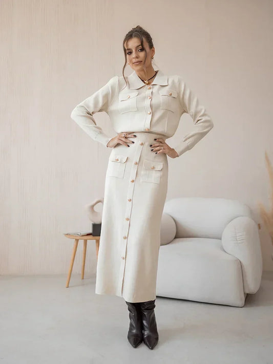 Aranza | Elegant knitted blazer skirt