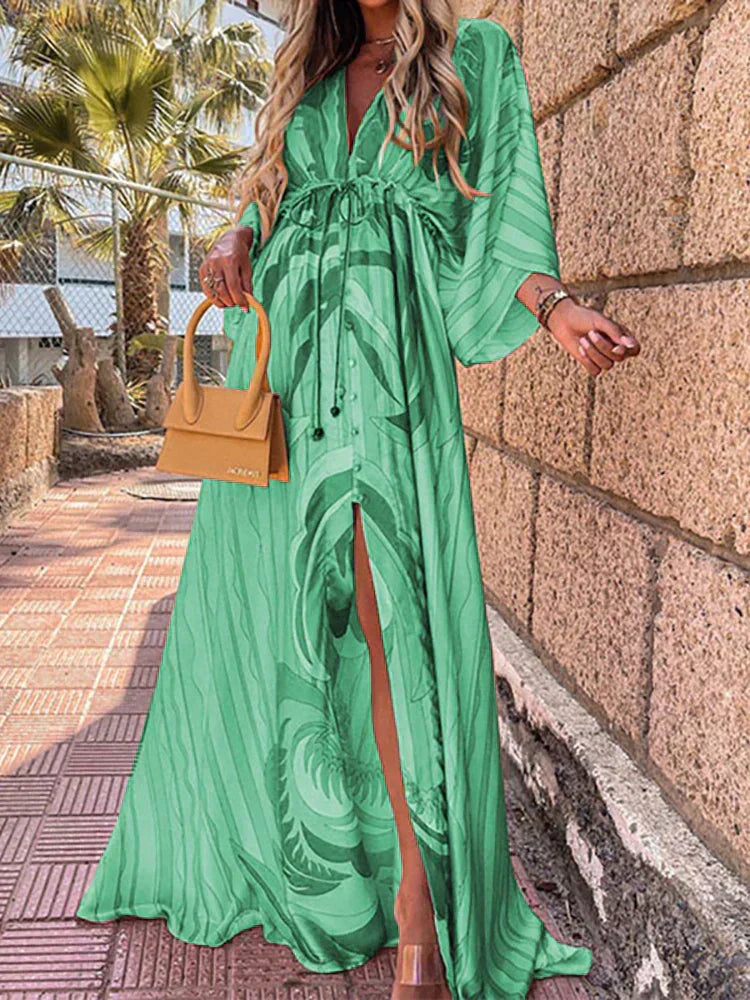 Marilyn | Colorful Maxi Dress with Graphic Print