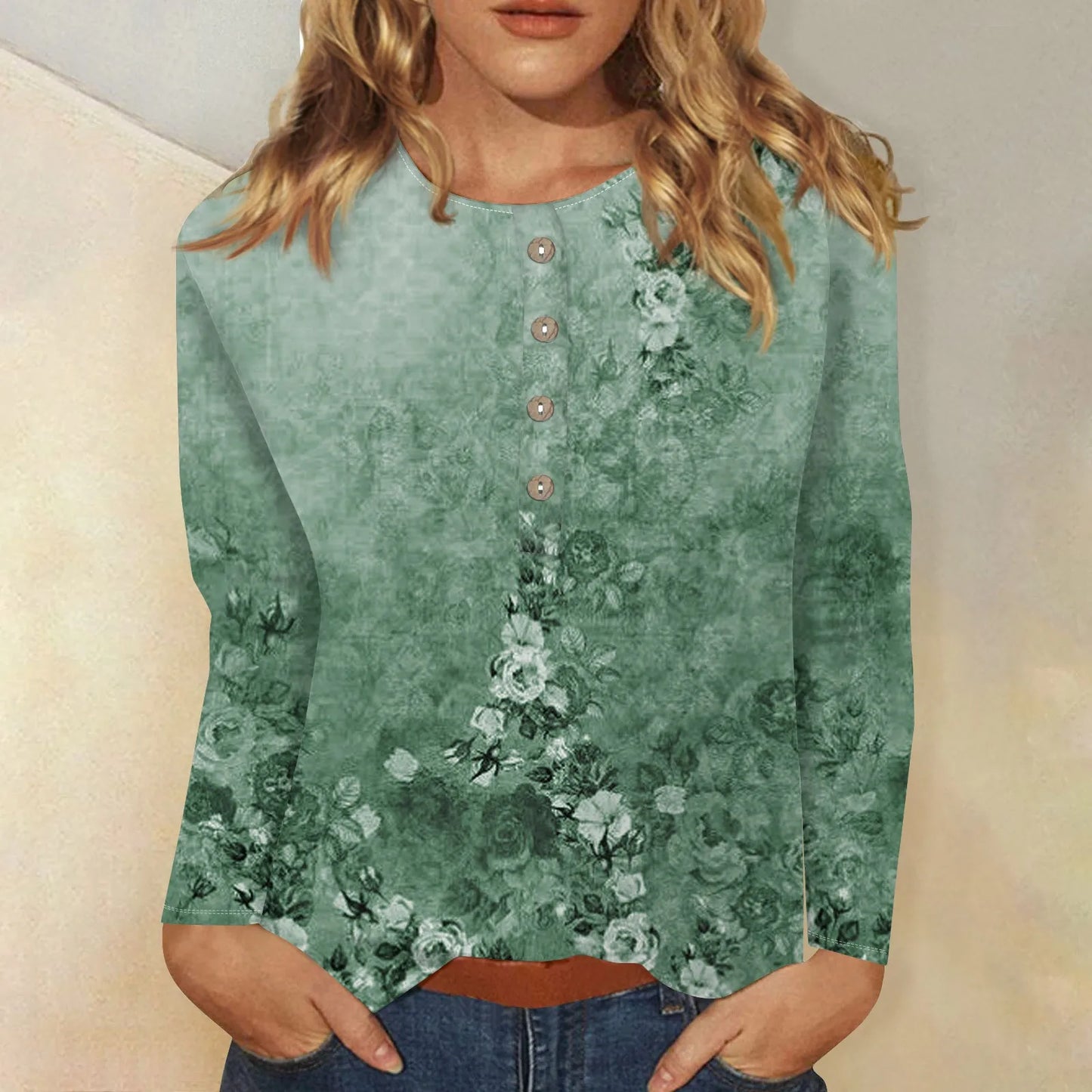 Bernadette | Women's long sleeve printed top