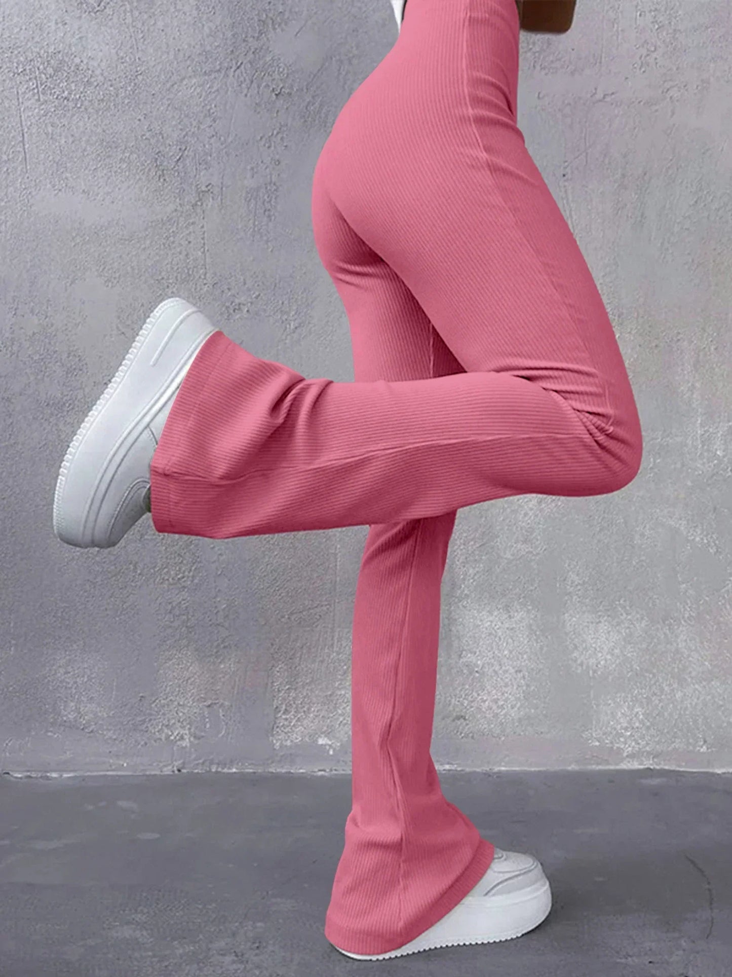 Eugenia® | Ribbed Flared Trousers High Waist