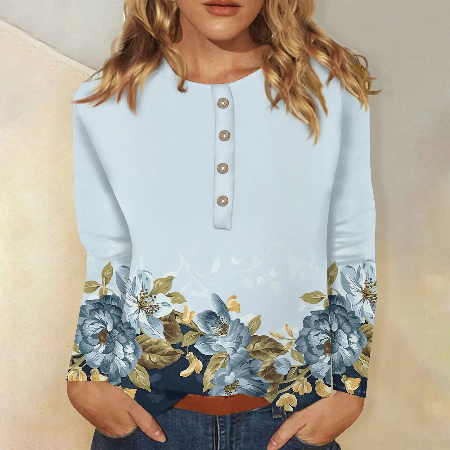 Bernadette | Women's long sleeve printed top